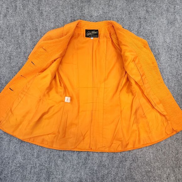 Teri Jon By Rickie Freeman Blazer Womens 4 Orange Floral Short Sleeve Career VTG - Picture 16 of 16